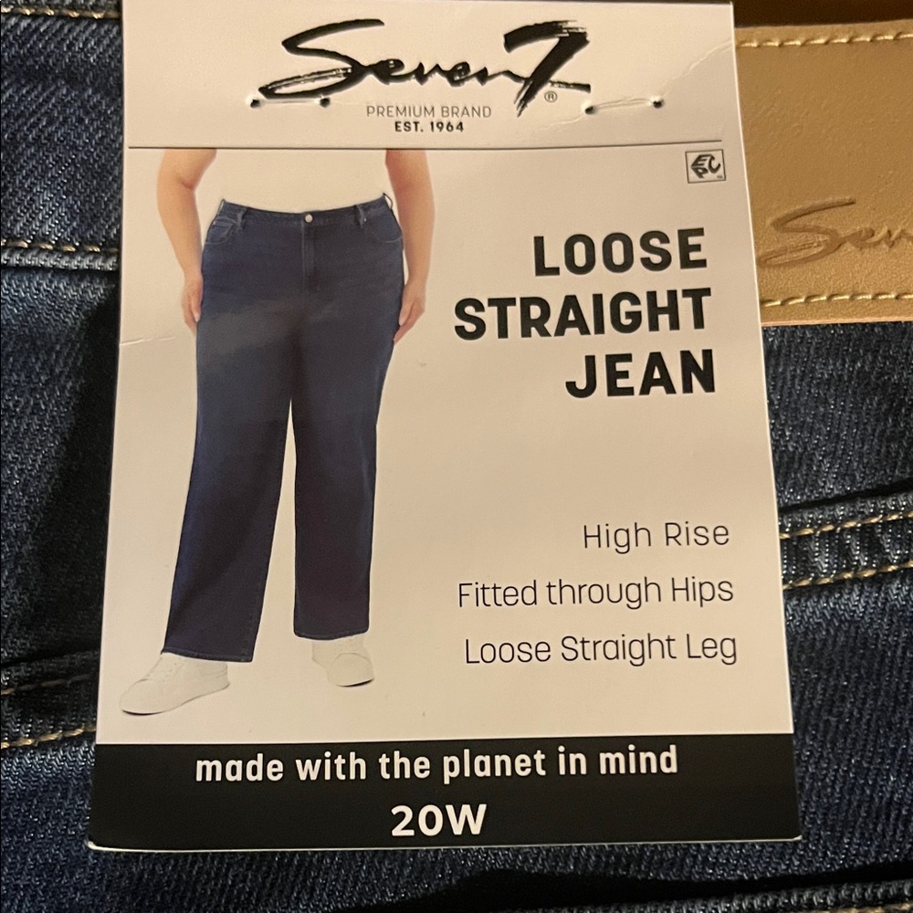 3 pairs Seven7 Loose Straight Jeans Dark, medium & light blue. All new with tags